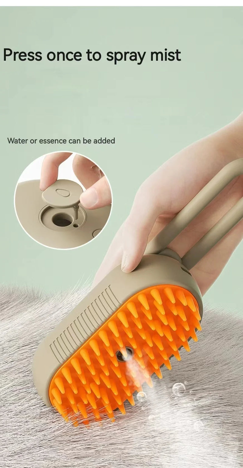 3-in-1 Dog Hair Brush Cat Hair Brush Electric Pet Cleaning Brush Steam Spray Brush Massage Hair Removal Comb Anti Flying Brush